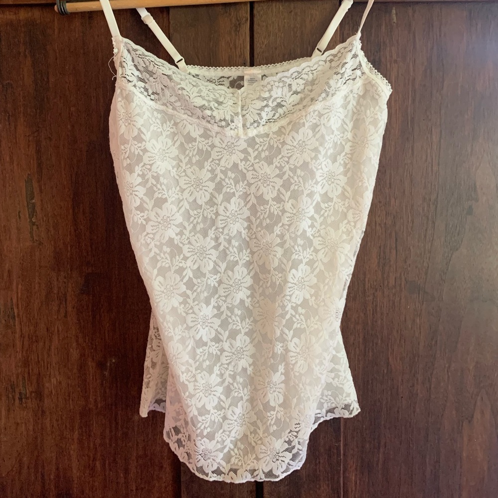 White lace cami tank